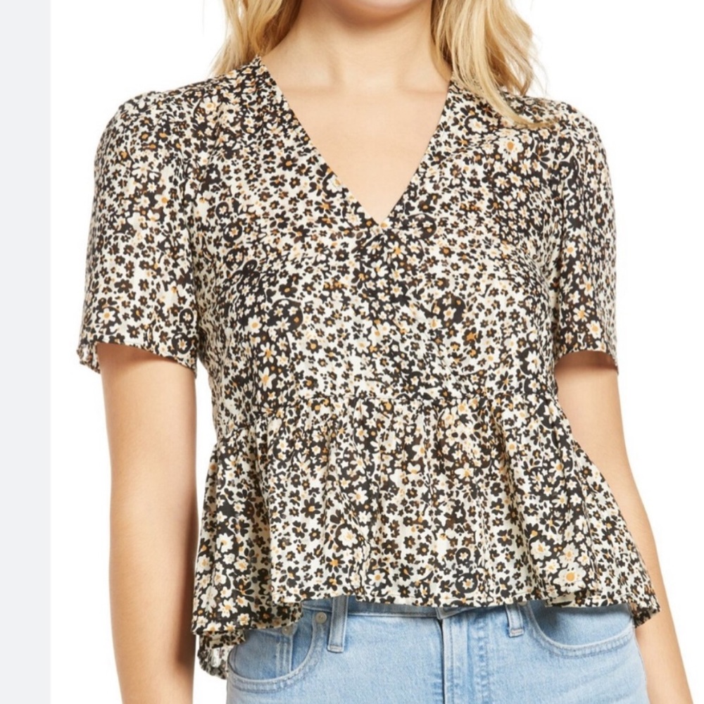 Madewell Daisy Floral Peplum Top
